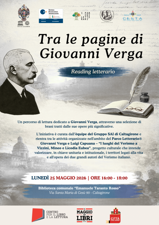 Tra le pagine di Giovanni Verga - Reading Letterario a Caltagirone (Ct)