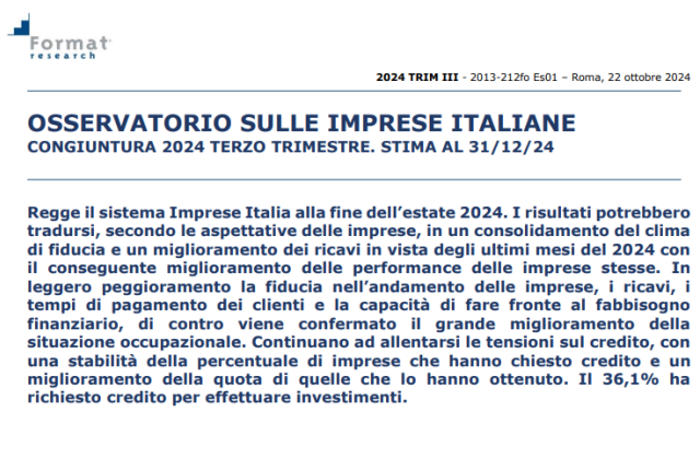 La Coop. “San Francesco” s.c.s. ringraziata “per la preziosa collaborazione che ha dato allo svolgimento dell'indagine a cui è stata invitata da Format Research”