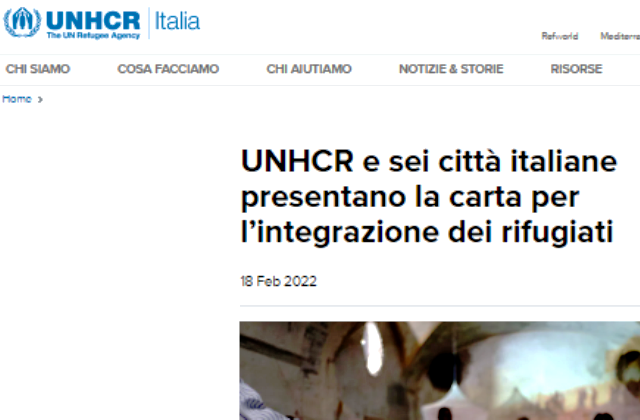 UNHCR e sei città italiane presentano la carta per l’integrazione dei rifugiati